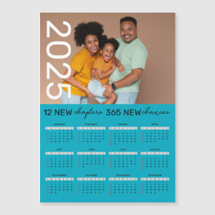 Custom Family Photo Name 2025 Calendar Magnet
