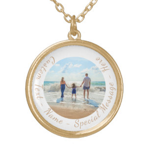 Custom Family Photo Necklace Personalized Text