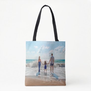 Custom family photo on beach tote bag Custom family photo on beach tote bag