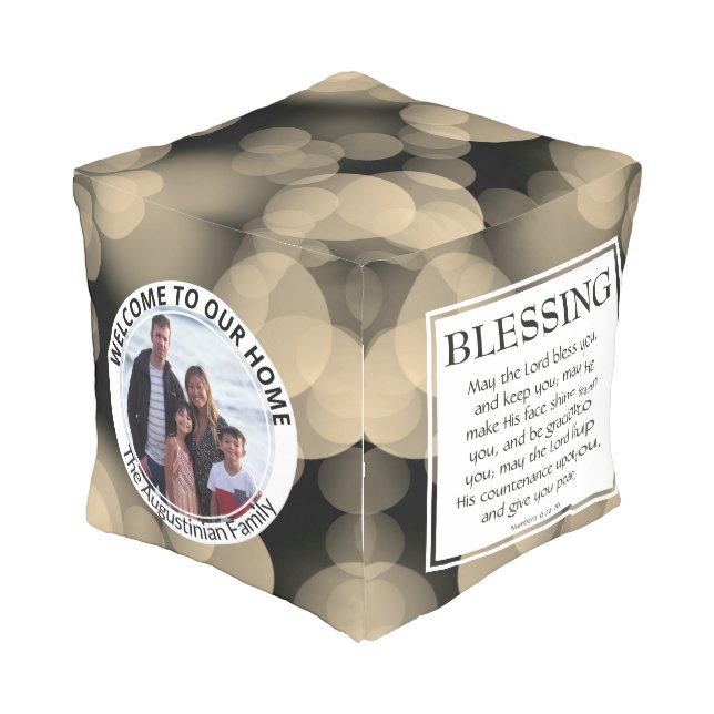 Custom Family Photo Outdoor Pouf (Angled Front)