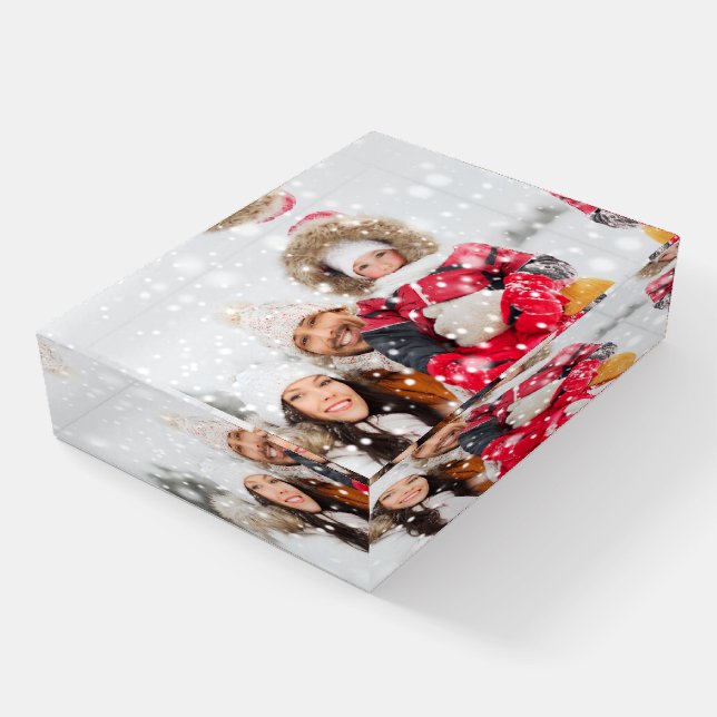 Custom family photo paperweight (Angled)