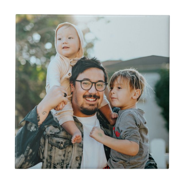 Custom Family Photo Personalized   Ceramic Tile (Front)