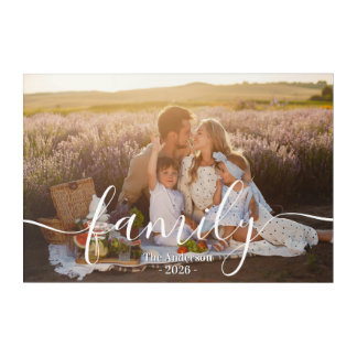 Custom Family Photo - Personalized Last Name Acrylic Print