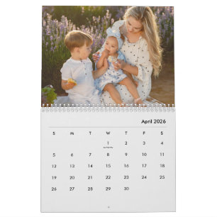 Custom Family Photo   Personalized Light Grey Calendar