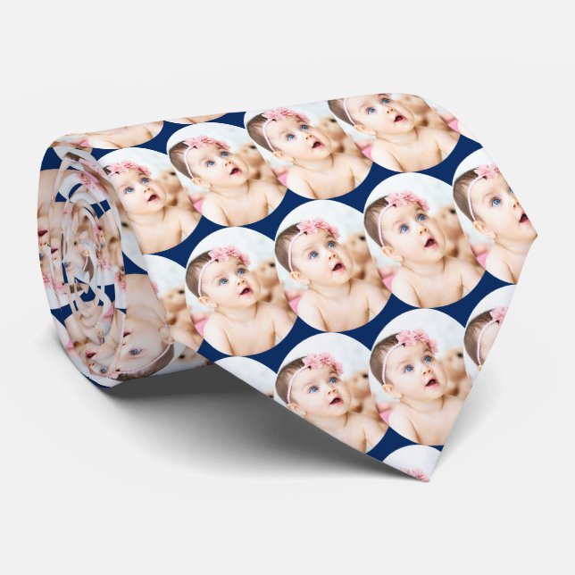 Custom Family Photo Personalized Neck Tie (Rolled)