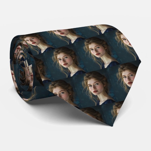 Custom Family Photo Personalized Neck Tie (Rolled)