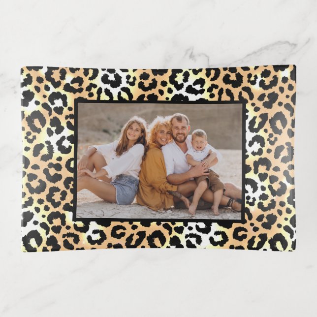Custom Family Photo Personalized Trinket Tray (Front)