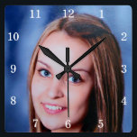 Custom Family Photo Personalized Wall Clock<br><div class="desc">Upload a photo, and easily create your personalized photo wall clock. You can TRANSFER this DESIGN on other Zazzle products and adjust it to fit most of the Zazzle items. Standard Studio designs are made in high-resolution vector graphics for a professional print. Thank you for choosing our designs and stopping...</div>