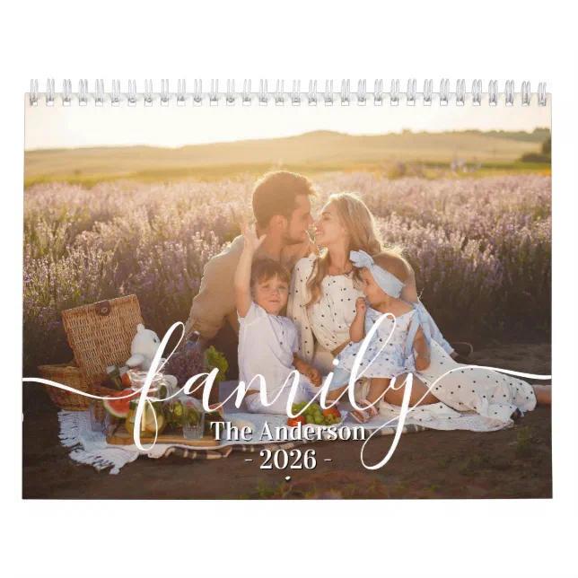 Custom Family Photo | Personalized Warm Sand Calendar | Zazzle