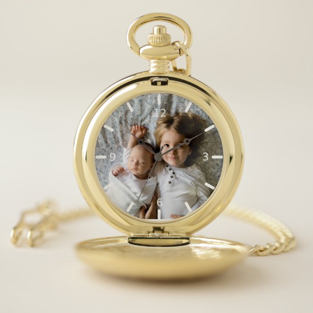 Custom Family Photo Pocket Watch (Inside)