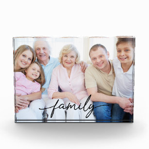 Custom Family Photo Script  Acrylic Award