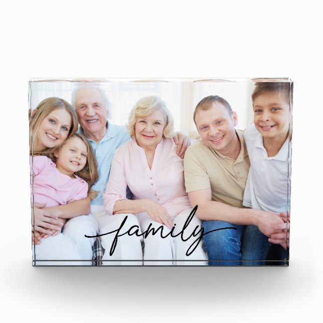 Custom Family Photo Script  Acrylic Award (Front)