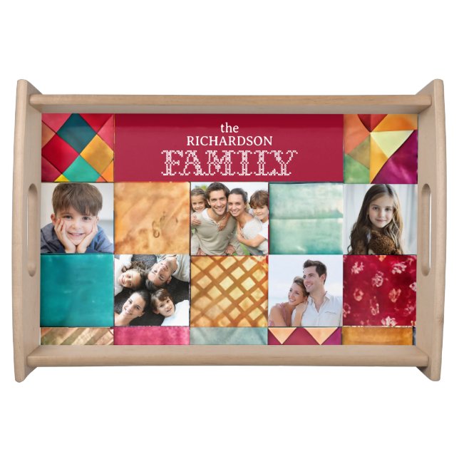 Custom Family Photo Serving Tray (Front)