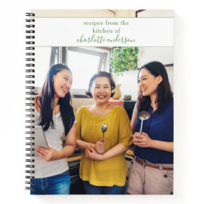 Custom Family Photo Simple Keepsake Recipe Notebook