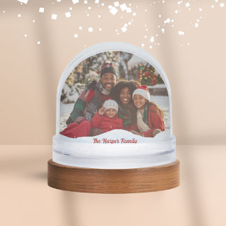 Custom Family Photo Snow Globe - Christmas Gift