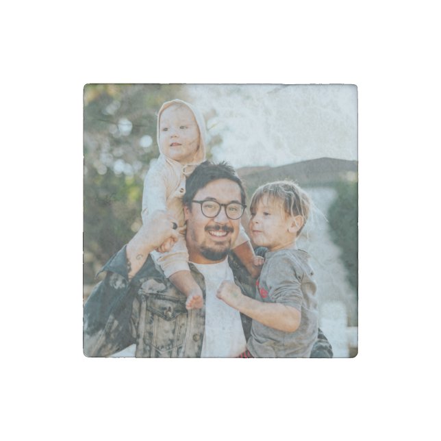 Custom Family Photo Stone Magnet (Front)