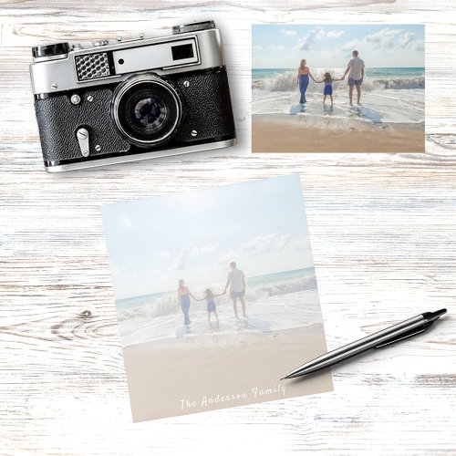 Custom family photo summer vacation notepad