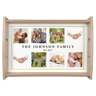 Custom Family photo text Serving Tray
