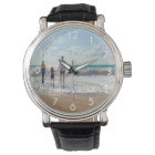 Custom family photo text watch white