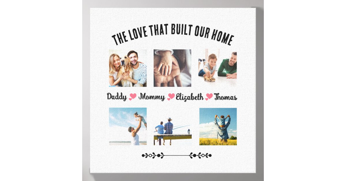 Unique Tile Names Custom Family Photo Tile – Personalized Names | Zazzle