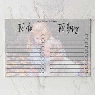 Custom Family Photo - To Do & To Buy List Paper Pad