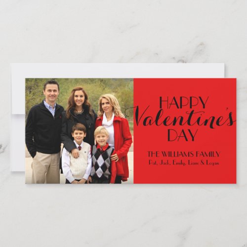 Custom Family Photo Valentine Card