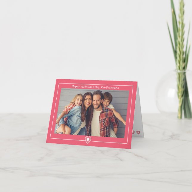 Custom Family Photo Valentine's Day Card | Modern  (Front)