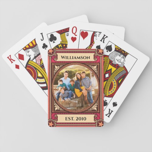 Custom Family Photo Vintage Poster Playing Cards