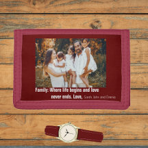 Custom Family Photo Wallet Christmas Gift for Dad