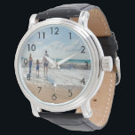 Custom family photo watch<br><div class="desc">Personalize and add your photo of your family, kids, wife, girlfriend or pet. Black numbers.</div>