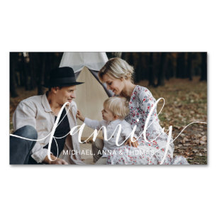 Custom family photo with custom name business card magnet