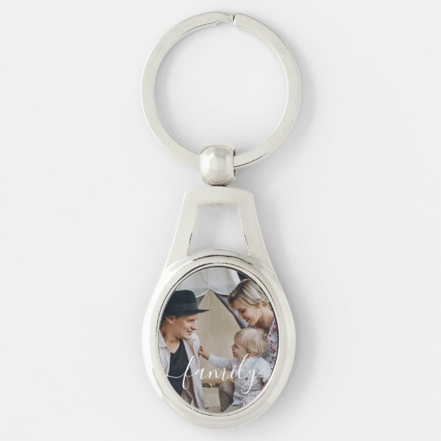 Custom family photo with custom name keychain (Front)
