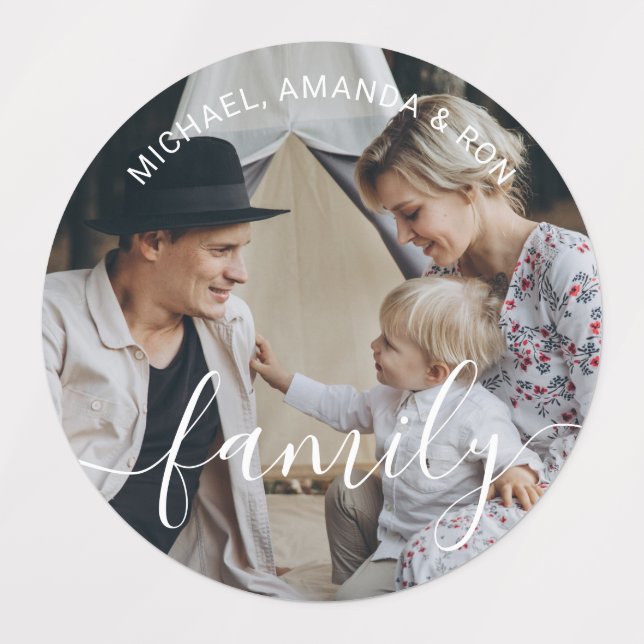 Custom family photo with custom name labels (Design 1)