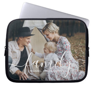 Custom family photo with custom name laptop sleeve