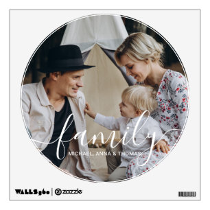 Custom family photo with custom name wall decal