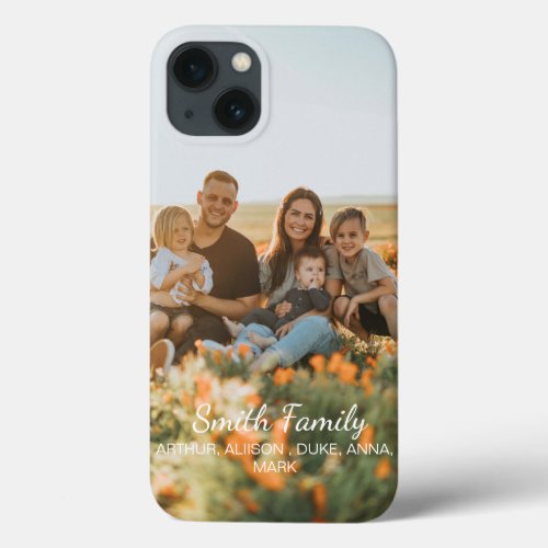 Custom family photo with custom names   iPhone 13 case