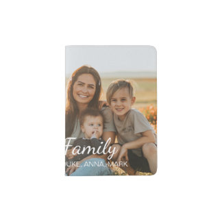 Custom family photo with custom names    passport holder