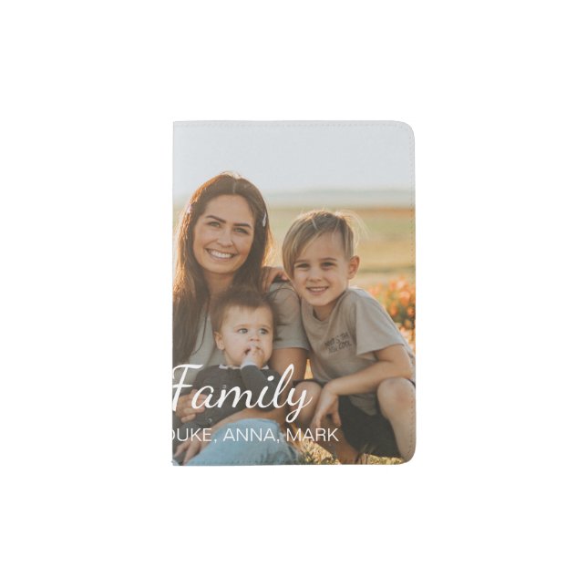 Custom family photo with custom names    passport holder (Front)