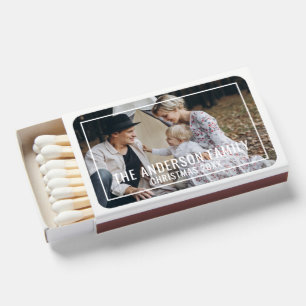Custom family photo with family name matchboxes