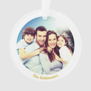 Custom Family Photo with White Frame Personalized Ornament