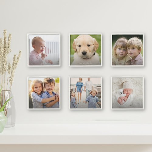 Custom Family Photo Your Text Collage Wall Gallery Peel And Stick Photo Tile