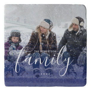 Custom Family Photography Abstract Overlay Trivet