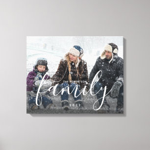 Custom Family Photography Black Abstract Overlay Canvas Print