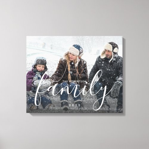 Custom Family Photography Black Abstract Overlay Canvas Print