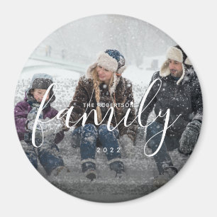 Custom Family Photography Black Abstract Overlay Magnet