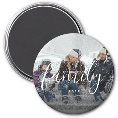 Custom Family Photography Black Abstract Overlay Magnet