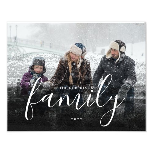 Custom Family Photography Black Abstract Overlay Photo Print