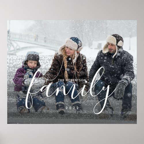 Custom Family Photography Black Abstract Overlay Poster