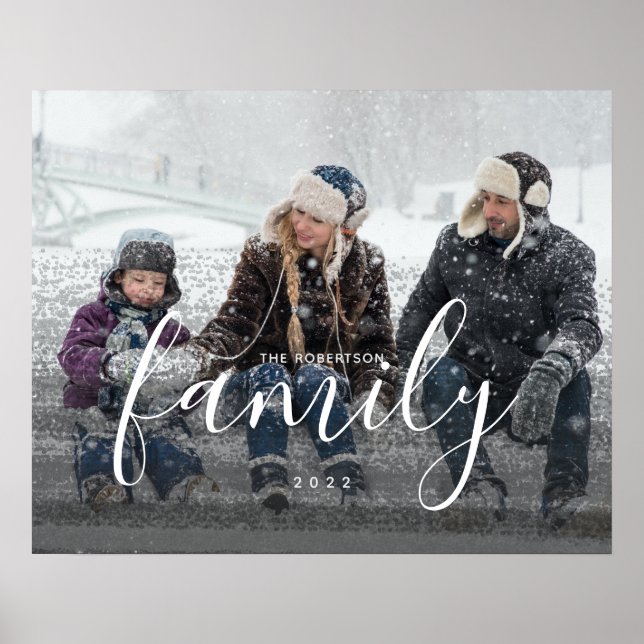 Custom Family Photography Black Abstract Overlay Poster (Front)