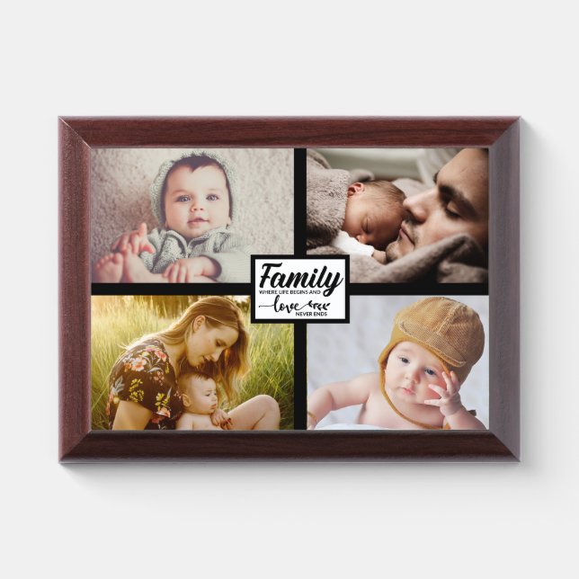Custom Family Photos/Family Quote Award Plaque (Horizontal)